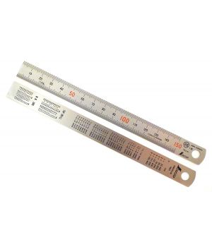 THƯỚC LÁ INOX MẠ NHŨ BẠC SHINWA 15CM 13005