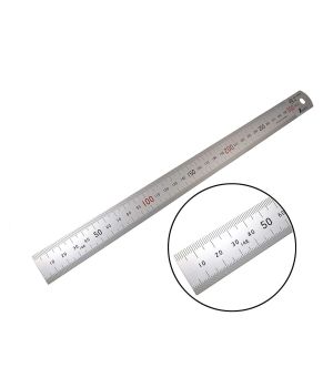 THƯỚC LÁ INOX MẠ NHŨ BẠC SHINWA 30CM 13013