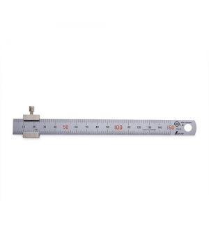 THƯỚC LÁ INOX MẠ NHŨ BẠC 15CM SHINWA 76751 (CÓ KHÓA)