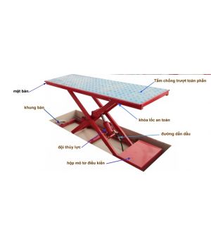 BÀN NÂNG XE MÁY ĐIỆN - THỦY LỰC LẤP ÂM (ỐP INOX MẶT TRÊN)