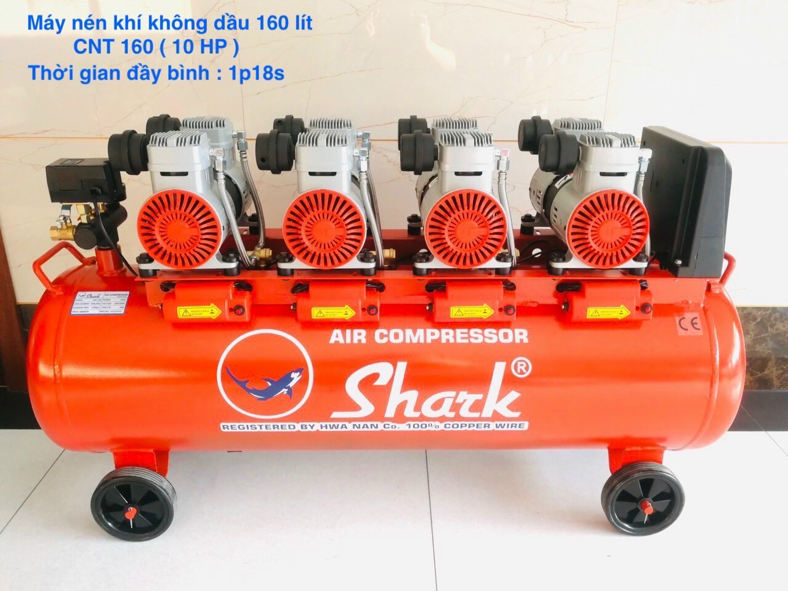 MÁY NÉN KHÍ KHÔNG DẦU SHARK 160L CNT-160